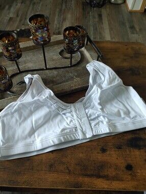 NWT White 2XL Dream Products Snap Front Soft & Comfy Bra